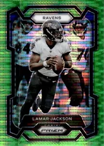 Lamar Jackson 2023 Panini Prizm #18 Neon Green Pulsar Baltimore Ravens - Picture 1 of 2