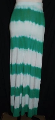 HISTORIA DEL DISEÑO Para Mujer TALLA S Verde Rayas Tie Dye Maxi Falda Cintura Elástica  Foto 1 de 4