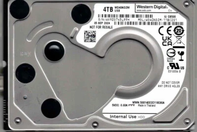 WD40NDZM-11BCZS1,  WESTERN DIGITAL USB C  4TB  WX92 SEP 2024 - Image 1 of 2