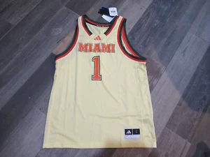 Miami Hurricanes #1 Adidas maglia basket uomo large nuova con etichette spedizione gratuita - Foto 1 di 4