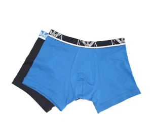 Emporio Armani Mens Blue Stretch Cotton Boxer Brief Size Small L69244 Pack Of 2 - Picture 1 of 2