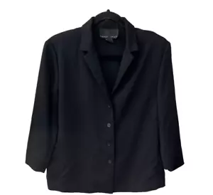 Yansi Fugel Women's Blazer Jacket Black 3/4 Sleeve Size Large - Picture 1 of 6