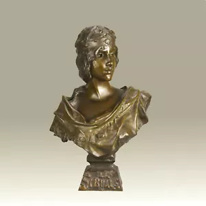 Jugendstil Bronze Büste ""Sibylle"" von Emmanuel Villanis - um 1890 - Bild 1 von 12