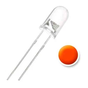 5MM Orange Water Clear Lens LED Diode - Pack of 50 - Foto 1 di 2