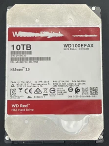 Western Digital Red 10TB 3.5in SATA 5400RPM Internal HDD WD100EFAX *SELL AS IS* - Afbeelding 1 van 7
