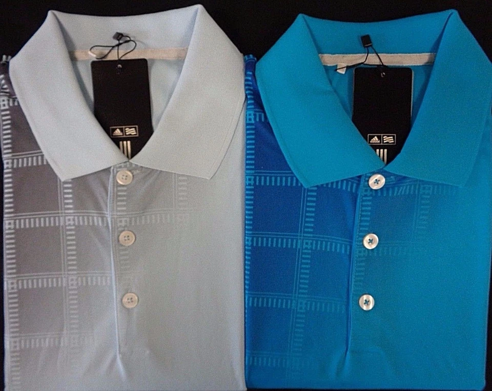 NUEVO POLO PARA HOMBRE ADIDAS GOLF S/S ESTAMPADO A CUADROS DESTEÑIDO, NUBE/CUARZO, MEDIANO, $80 Foto 1 de 1