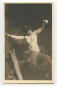 Lote de postales SET de 5 belleza de baño nudista francesa MANDEL original antiguo 1920 - Imagen 1 de 6