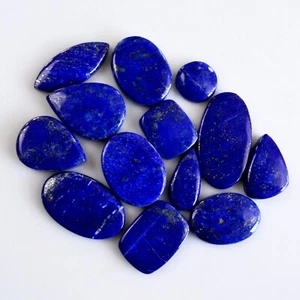 14Pcs 276Cts Natural Blue Lapis Lazuli Cabochon Gemstone Lot 15x15-26x21mm#14087 - Picture 1 of 8