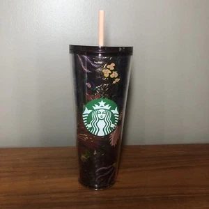 Starbucks otoño 2021 flores florales en ascenso 24 oz vaso frío nuevo con paja - Imagen 1 de 6
