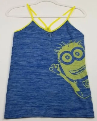 Nueva camiseta sin mangas Despicable Me Sleepwear Cami para mujer grande azul amarillo Minion elástica Foto 1 de 4