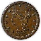 1853 N-15 Braided Hair Large Cent Almost Uncirculated Au Coin #6859