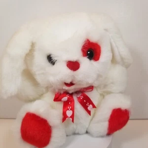 Valentinstag Kuschelhase weiß Hase mit Schleife - Bild 1 von 3