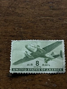 1941 8 CENT, DOPPELPROPELLER FLUGZEUG BRIEFMARKE - Bild 1 von 1