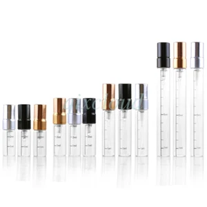 Refillable 3ml 5ml 10ml Clear Glass Perfume Pump Spray Bottles Scent with Scale - Picture 1 of 7