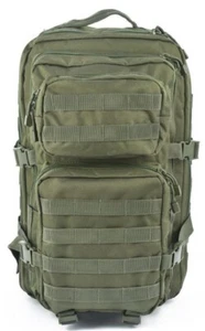 Olive Green Military Army Molle Tactical Back Pack Rucksack 30L Multi Pocket - Picture 1 of 10