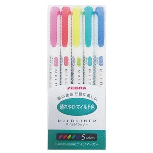 Zebra Mildliner Double-Sided Highlighter Fine/Bold WKT7-5C-HC - Picture 1 of 7
