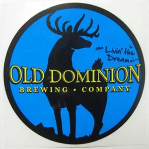 OLD DOMINION BREWING COMPANY blue Beer STICKER, Label w/ DEER, Ashburn, VIRGINIA - Picture 1 of 1