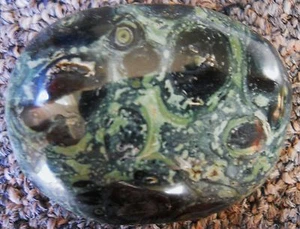 POLIERTER KAMBABA KROKODIL JASPIS NUGGET PALMENSTEIN 970 - Bild 1 von 5