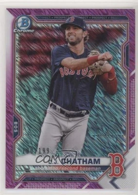 2021 Bowman Chrome Prospects Fuchsia Shimmer Refractor /199 CJ Chatham #BCP-113 - Image 1 of 3
