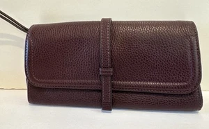 Bolso sin asas Annabel Ingall marrón cuero granulado billetera bolsillos para tarjetas y cremallera - Imagen 1 de 18
