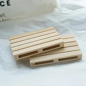 Holzuntersetzer 6er Set Mini Rechteckig Hitzeschutz für Couchtische - Picture 1 of 8