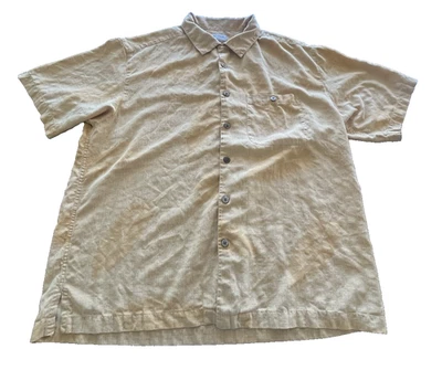 Boca Classics Island Wear 100% Silk Yellow Floral Sz X-Large XL Button Up Shirt - Image 1 of 4