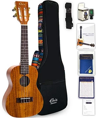 ELVIS K100C Hawaiian Concert-size Ukulele w/Ethnic-style Case Hawaiian Core 8set - Image 1 of 4