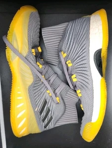 Adidas Crazy Explosive 2017 Primeknit Grey Yellow Basketball Men's Sz 10 CQ1396 - Picture 1 of 10