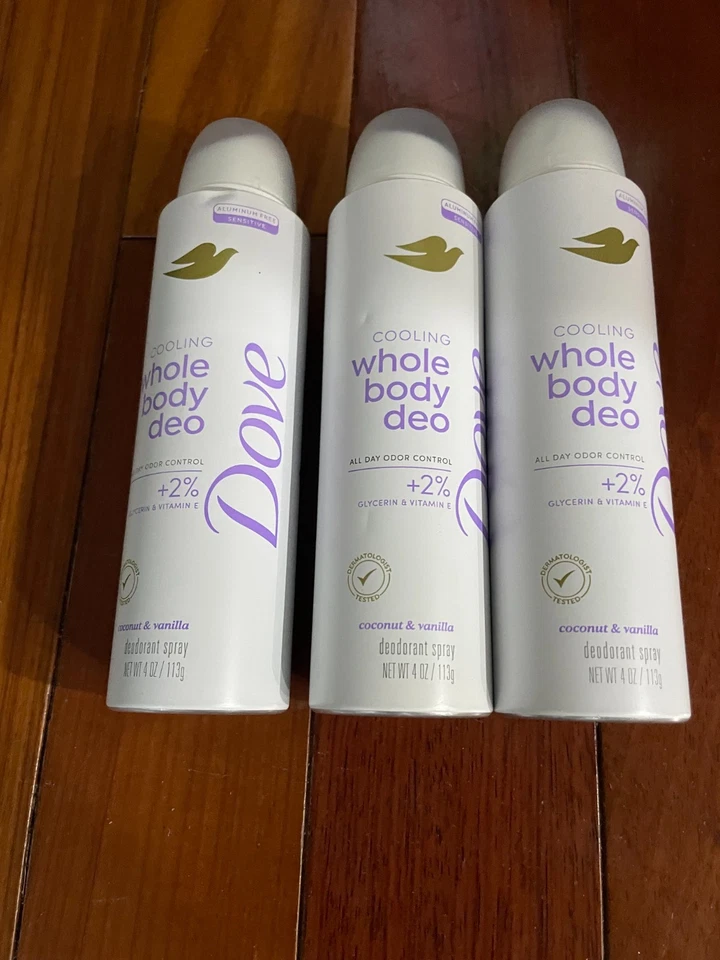 3 Dove Whole Body Deodorant Spray Coconut & Vanilla 4oz - Image 1 of 1