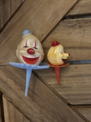 Винтажный клоун Cupcake Toppers торт декор большой лаванды маленький красный клоуны - Изображение 1 из 4