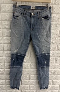 Pantalones de mezclilla Hudson para mujer talla 27 ajustados tiro medio calce ligero dobladillo crudo desgastado - Imagen 1 de 12