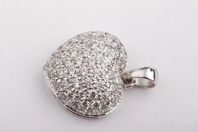 Anhänger Herzform Kristall Liebe 585 14K Weiß Gold Top!  - - Bild 1 von 4