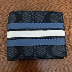 Cartera Coach plegable negra/azul/blanca - Imagen 1 de 3