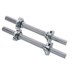 Sunny Health & Fitness Standard 14” Threaded Chrome Dumbbell Bar Set - Picture 1 of 5