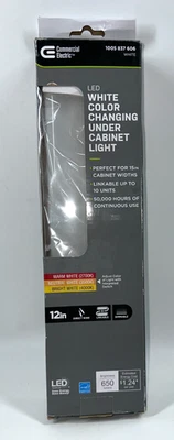Commercial Electric Direct Wire 12 in LED White CCT Changing Under Cabinet Light - Image 1 of 4
