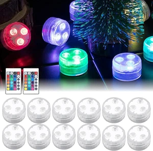 Velas LED Subacuáticas De Té, 12 Unidades, Con Mando a Distancia, RGB, Impermeab - Imagen 1 de 12