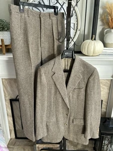 POLO RALPH LAUREN vintage tweed suit - multi earth tones - sz 40L 40R - Picture 1 of 11