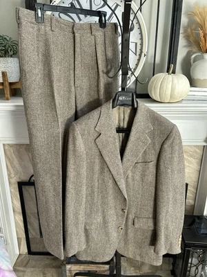POLO RALPH LAUREN vintage tweed suit - multi earth tones - sz 40L 40R - Image 1 of 4