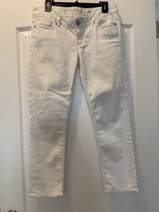 EXPRESS Zelda Ultra Low Rise Crop Jean Legging White Denim Women's Size 6R - Picture 1 of 8