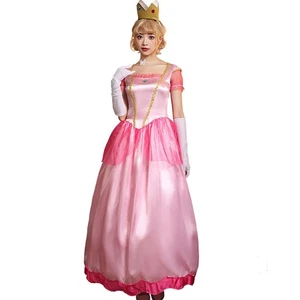 [2 de septiembre] Vestido de princesa melocotón, disfraz de princesa de una pieza con disfraces, Halloween_ - Imagen 1 de 7