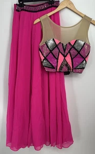 Versace 1969 Abbigliamento Sequined 2 Piece Skirt Crop Top Set Size M - Picture 1 of 7