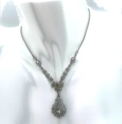 Collar antiguo de pasta eduardiana, colgante, ¿plata de ley? Foto 1 de 4