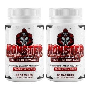 (2 Pack) Monster Performance & Drive Pills for Men, Monster Male Support 60ct - Picture 1 of 7