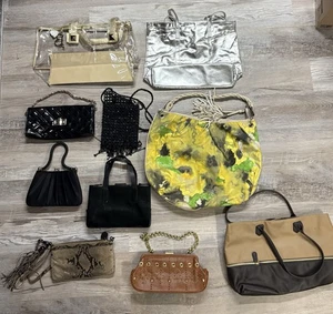 Lot of 10 Women’s Handbags Purses Tote Clutch Shoulder Bags Mixed Styles Colors - Picture 1 of 7