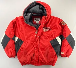 Vintage 1990’s Detroit Red Wings Center Ice Starter Jacket Puffer Coat Large NHL - Picture 1 of 22