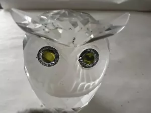 SWAROVSKI SILVER CRYSTAL FIGURINE MINIATURE OWL  7654 NR 038 / 010 014, MINT&COA - Picture 1 of 13