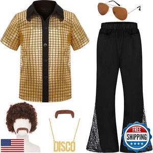 Gorkonpy 70s Outfits for Boys Kids Disco Costume Halloween Party Dress Up (Go - Picture 1 of 5