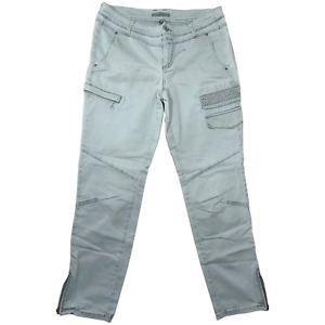 MAC Chino Slim Cargo Jeans Damen Gr 40/30 Beige RV am Knöchel