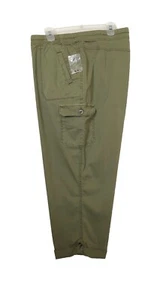 SONOMA Womens Capris Size 30W Khaki Green Pull On Good For Life Relaxed Fit New - Picture 1 of 19