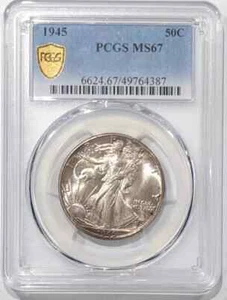 1945 P Walking Liberty Half Dollar PCGS MS-67 - Picture 1 of 3